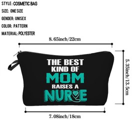 Livel lhood Nurse Makeup Bag The Best Kind of Mom Raises A Nurse Organizer Bag Zipper Pouch Inspirational Slogan Pattern Cosmetic Bag Present for Nurse Mom Women
