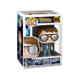 Epic Collectibles Back to The Future - Marty McFly with Glasses Vinyl Figure Collectibles Bundle with Compatible Funko Pop Box Protector