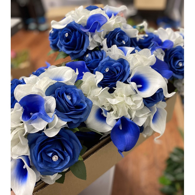 Angel Isabella Lot of 60-Real Touch Calla Lilies (Royal Blue)