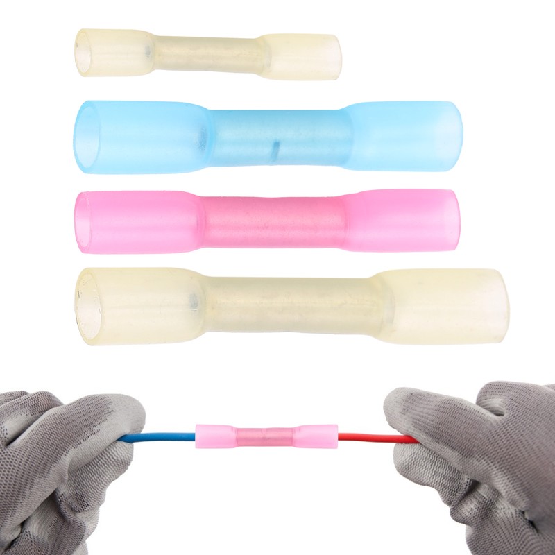 100Pcs Heat Shrink Terminals Butt Connectors Kit Waterproof Electrical Wire