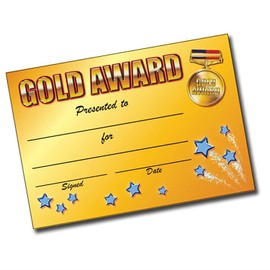 20 Gold Award Childrens Pupils School Praise Teachers Reward Certificates A5 Primary Teaching Services