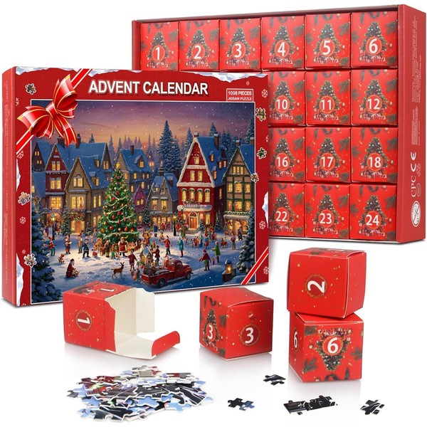 Christmas Advent Calendar 2024, Christmas Puzzle, 24 Days Christmas Countdown