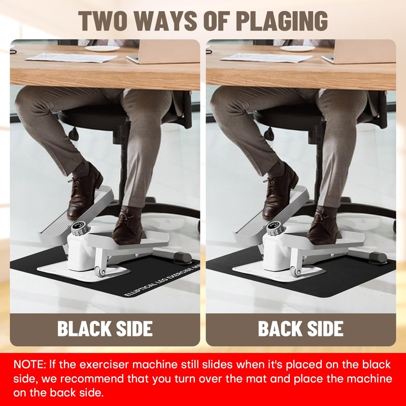 Under Desk Elliptical Mat - Non-Slip Exercise Equipment for Peloton
