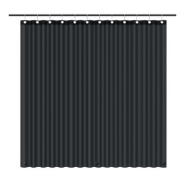 EHZNZIE Shower Curtain Liner Light Weight PEVA, Shower Liner 72x72 Inches, Waterproof, No Chemical Smell with 12 Rust Proof Metal Grommets for Bathroom Shower Curtain, Black