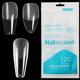 MOTIBACK 360-Piece Soft Gel Nail Tips - 12 Sizes Clear Press-On False Nails for Salon & Beginners