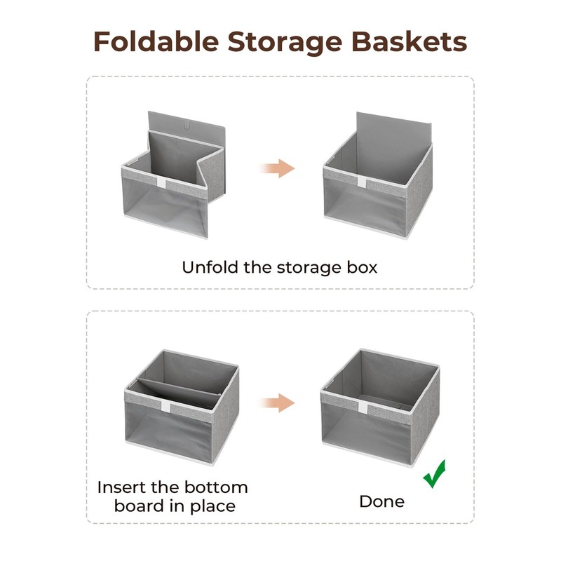 StorageWorks Closet Storage Bins, Large Storage Baskets with Clear Window