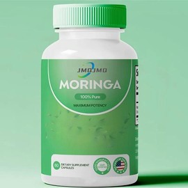 JMQJMQ 800mg Moringa Supplement for Immune Support, Gut Health, Vitamins A & B Vitamins, Natural Green Antioxidant, Supports Energy & Skin Health - Colour: 3bottles