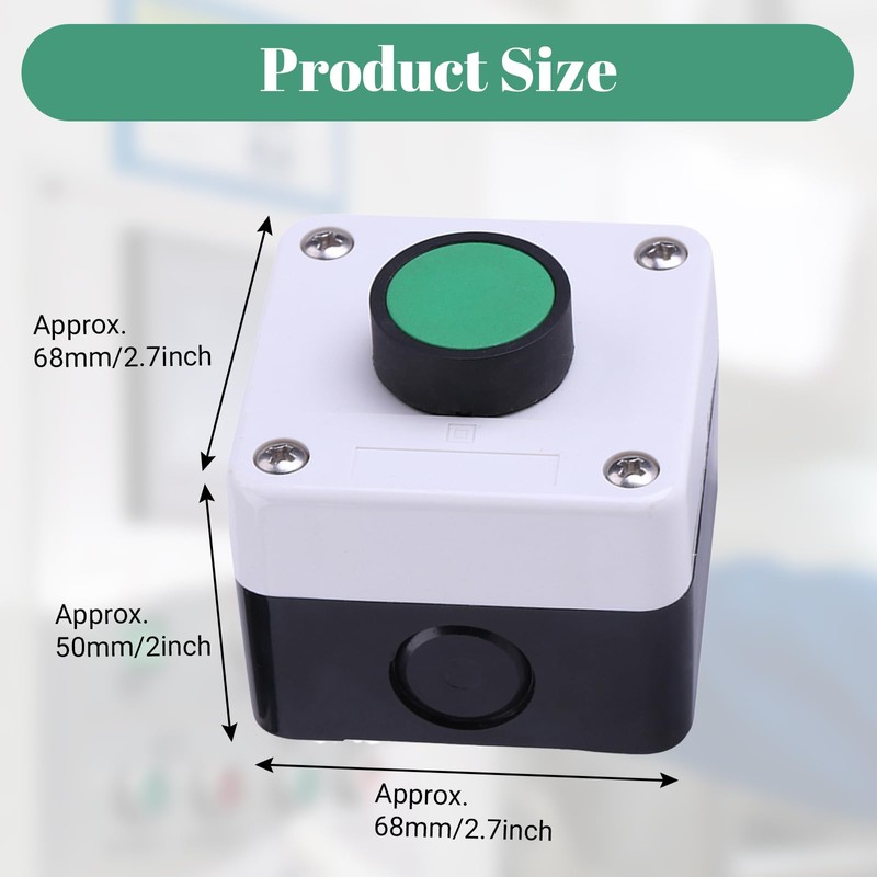 GAESHOW Weatherproof Push Button Switch, Weatherproof Green Push Button, Green