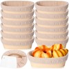 Gejoy 12 Set Bread Proofing Baskets Oval Shaped Banneton Dough