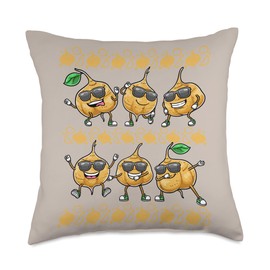 Dancing Jicama Vegan Plant-Based Food Lover Throw Pillow