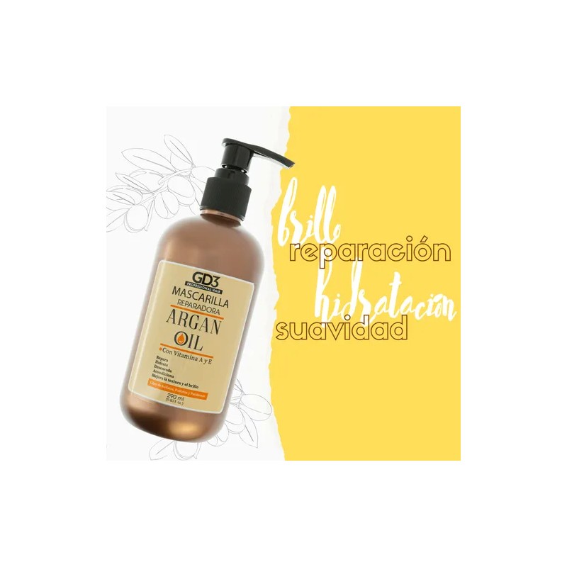 Kit Shampoo Acondicionador Y Mascarilla Gd3 Aceite De Argan
