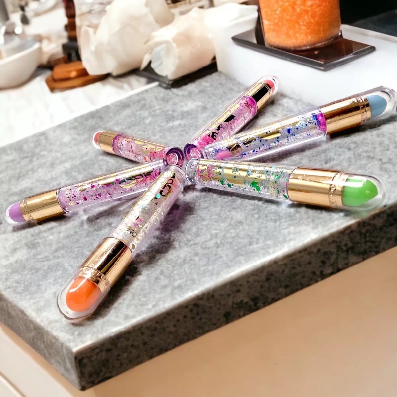 Romantic Rain Brillo Lip Gloss Doble Con Labial Mágico Cambia