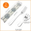 Mr and Mrs Forks, 2Pcs Letter Engraved Fork Dinner Forks