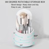 Makeup Brush Holder 360 Degree Rotatable Large Capacity Dustproof Cosmetics