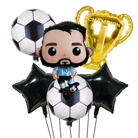 Soccer Balloons,Champion Trophy Balloons for Sport Football Party Decorations, Football World Cup Decorations for Boys Birthday Soccer Theme Party (Black)