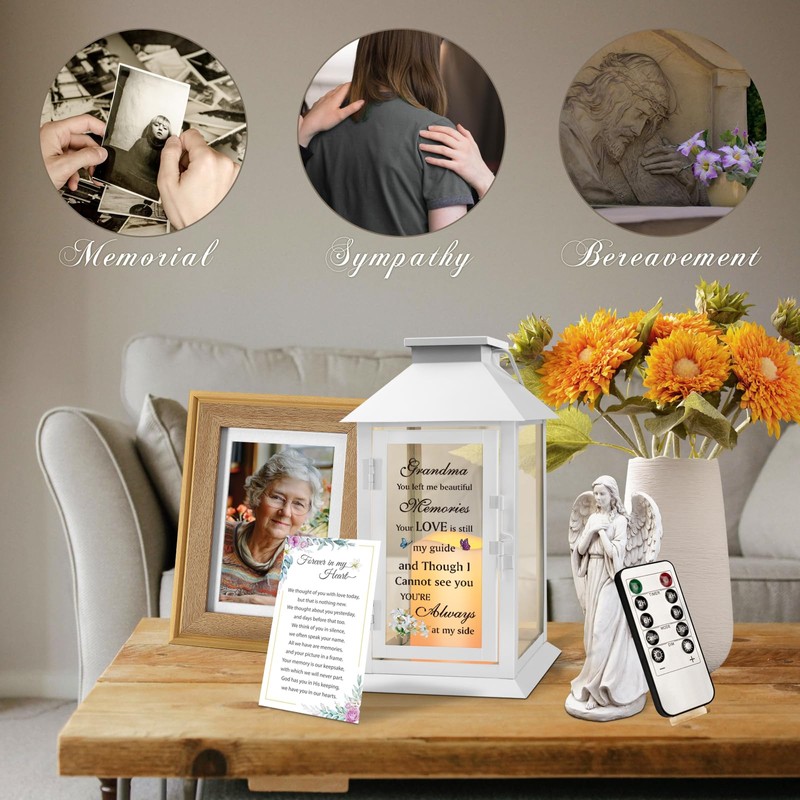 HN HAIINAA Memorial Lantern for Grandmother's Remembrance with LED Candle