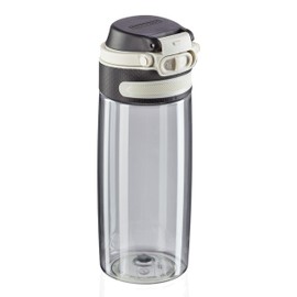 Leifheit Tritan Bottle Flip 550 ml, 100% Leak-Proof Sports Bottle, One Hand Opening, Lightweight and Shatterproof Water Bottle, Fruit Filter, Sustainable Water Bottle, BPA-Free, Silver