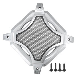 A ABSOPRO 6 Inch Car Speaker Grille Cover Grille with Screws Silver Tone - 1 Piece