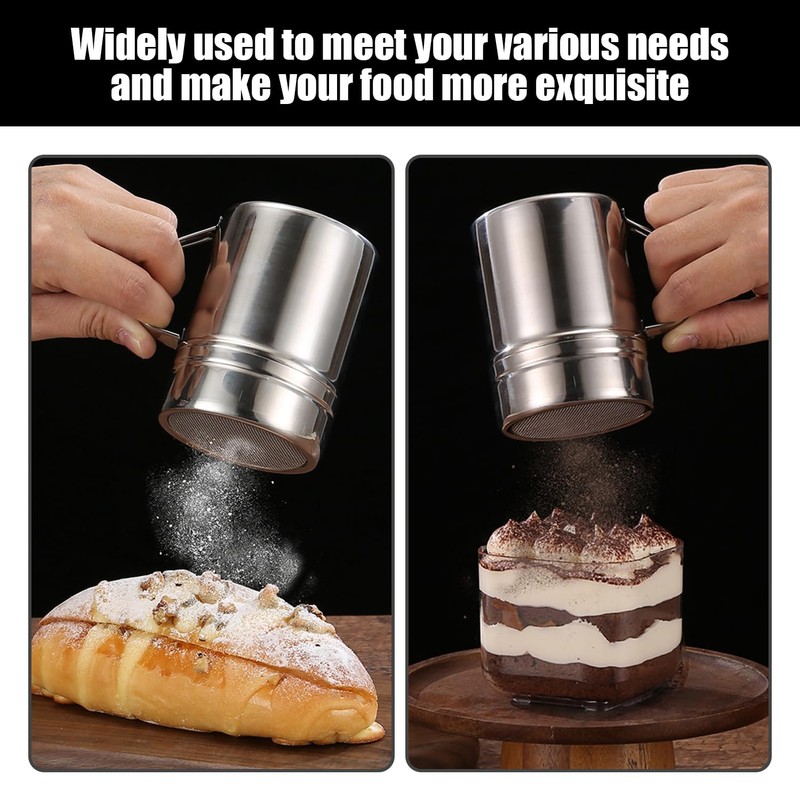 Pack of 2 Powder Shaker Bottles, 16 Pieces Powder Shaker