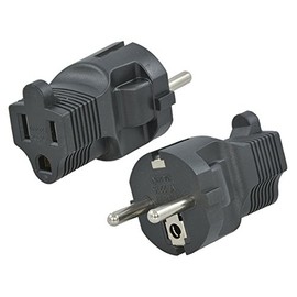 Xytronic YL-2215 Jameco Valuepro Plug Receptacle Adapter, 3 Prong, CEE7/7 to 5-15R, Pack of 2