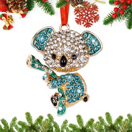 BIZIBAFF Koala Christmas Ornaments 2025 - Metal Koala Ornaments for Christmas Tree Blue Koala Decorations Koalas Bear Gifts for Kids Boys Sister Women Koala Lovers Koala Christmas Tree Ornaments