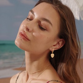 Jenosy Earrings Gold Women's Pearl Earrings Delicate Pearl Stud Earrings for Women Cartilage Huggie Stud Earrings for Girls Hypoallergenic Earrings 18K Gold-Plated Fashion Jewellery for Women and