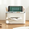 Tissue Box Holder Multifunctional Rectangular Tissue Box Cover with Remote