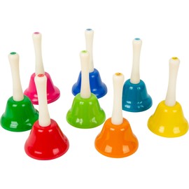 Small Foot 11693 Hand Bells Set, Set of 8, Toy for Early Education, Wooden Musical Instrument, for Ages 3+ Years, Multicoloured