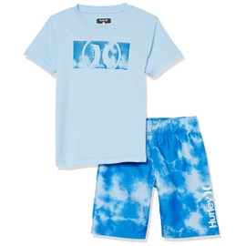 Hurley Conjunto de Traje de baño de 2 Piezas para niño, Azul/Tie Dye, 24 Meses
