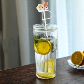 MOXLLERY 6Pcs Silicone Straw Covers Cap, Eco-Friendly, Unique Design, Reusable, 7-8 mm Straw Cup Accessories