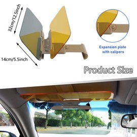 Taicols 2-in-1 Auto Blendschutz Sonnenblende, Verstellbarer Sonnenblenden Verlängerung für Auto, Sonnenschutz, UV Schutz, HD Auto Windschutzscheiben Sonnenblende, für Auto, SUVS, LKWs (2 Stück)