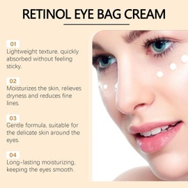 Crema para Ojos con Retinol — Hidratación Profunda y Suavidad, Ayuda a Mejorar la Elasticidad y la Apariencia de Líneas Finas, Fórmula Ligera de Absorción Rápida para Cuidado Diario del Contorno