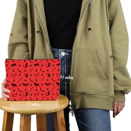 VAMSII Horror TV Show Inspired Gift Killer Red Makeup Bag Horror Fan Cosmetic Bag Cosplay Merch (Hannibal M C)