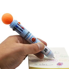 Lopenle 8 Pieces Multicolor Pens 10-in-1 Basketball Pens Football (Soccer) Retractable 10 Colors Ballpoint Pens For School Home Office Stationery