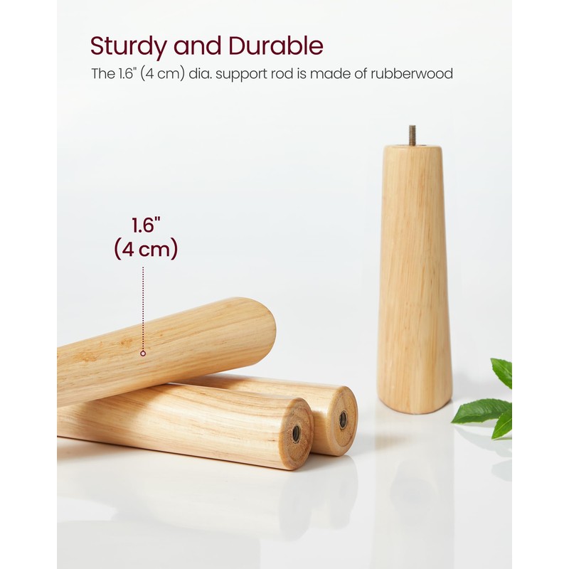VASAGLE Solid Wood Coat Rack, Free Standing Tree-Shaped Coat Rack