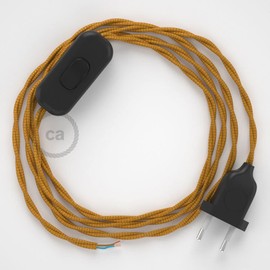 creative cables - Cable for TM05 table lamps gold silk effect 1.80 m. Choose from 3 colours for switch and plug. - Black