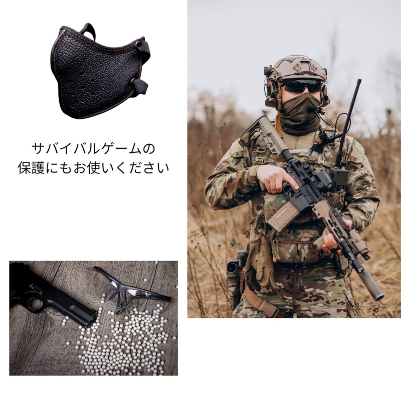 CIWS Motorcycle Face Mask Touring PU Leather American Jet Airsoft