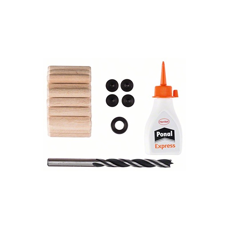 Bosch 2609255306 40mm Dowel Set with Diameter 8mm (32 Pieces)