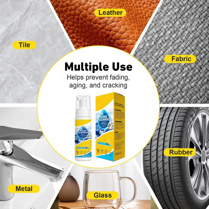 Foam Cleaner All Purpose, 4-in-1 Multi-Enzyme Foam Cleaner（2PCS）