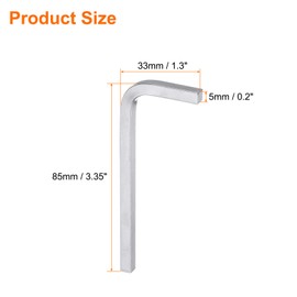 QUARKZMAN Pack of 3 L-shaped square head wrenches, 5 mm, made of carbon steel, L-key, 4-point metric bolt wrench, repair tool for DIY and general applications