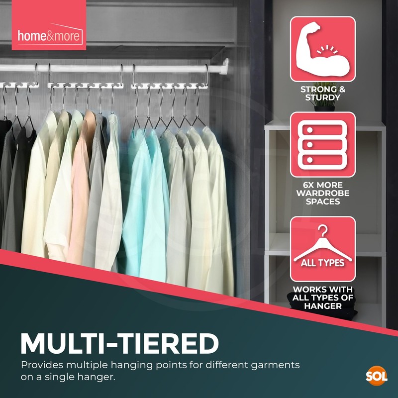 SOL 4pk Space Saving Hangers for Clothes, Create Up to