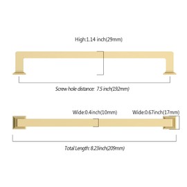 KNOKLOCK 10 Pack 7.5 Inch(192mm) Kitchen Cabinet Handles Gold Cabinet Pulls Kitchen Cabinet Hardware Drawer Pulls for Dresser Cupboard Wardrobe