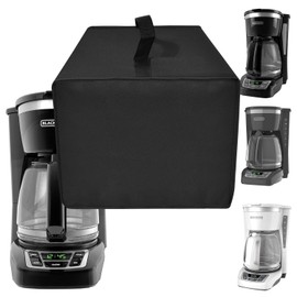 NUENSS-ROR - Funda protectora para cafetera Black+Decker, resistente al agua, resistente al polvo, resistente a las manchas, resistente al calor, para cafetera digital de 12 tazas (negro)