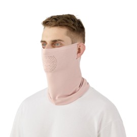 Vanolu Summer Balaclava Face Mask for Men Women, Ice Silk UPF 50+ Neck Gaiter, Cooling Sun Dust Wind Face Cover Scarf for Outdoor Cycling Hiking Golf (Pink)