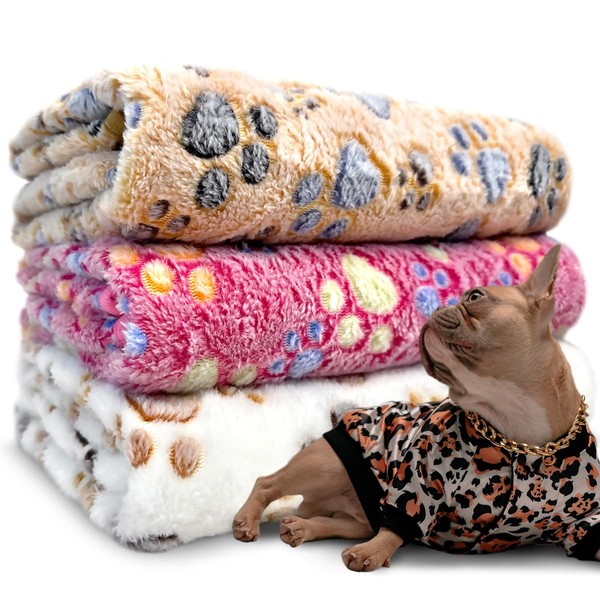 1 Pack 3 Dog Blanket, Premium Soft Dog Blanket Washable,