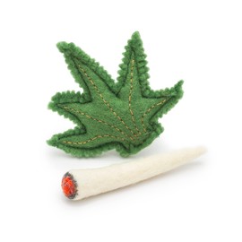 Glaciart One Catnip Joint & Leaf Cat Toy Set | Cat Crack for Funny Cats, Stimulating Cat Toys for Boredom, Exercise & Play | Filled w/Organic Catnip to Excite/Calm Kitty | Organic Idea