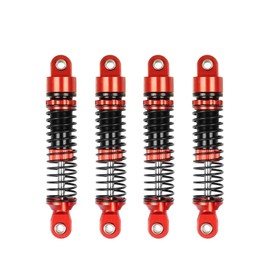 KEEDA 4PCS Aluminum Threaded Shock Absorbers Oil Damper for 1/18 RC Crawler Car TRX4M TRX4MT 1/12 RC Crawler Upgrade Parts (Red, 53mm)