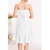 MITILLY Girls Lace Flower Ruffle Dress Chiffon Halter A Line