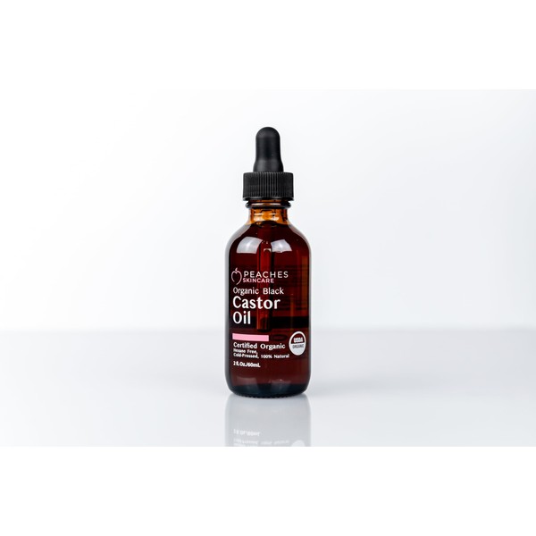Organic Cold-Pressed Black Castor Oil (2 fl. oz) - Hexane-Free,