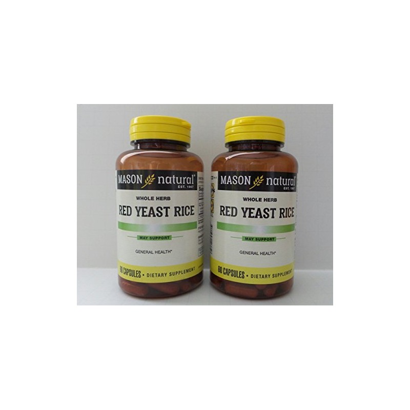 MASON NATURAL Red Yeast Rice Capsules - 60ct, Pack of